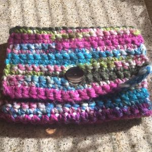 Vintage Crocheted Multi-Colored Clutch